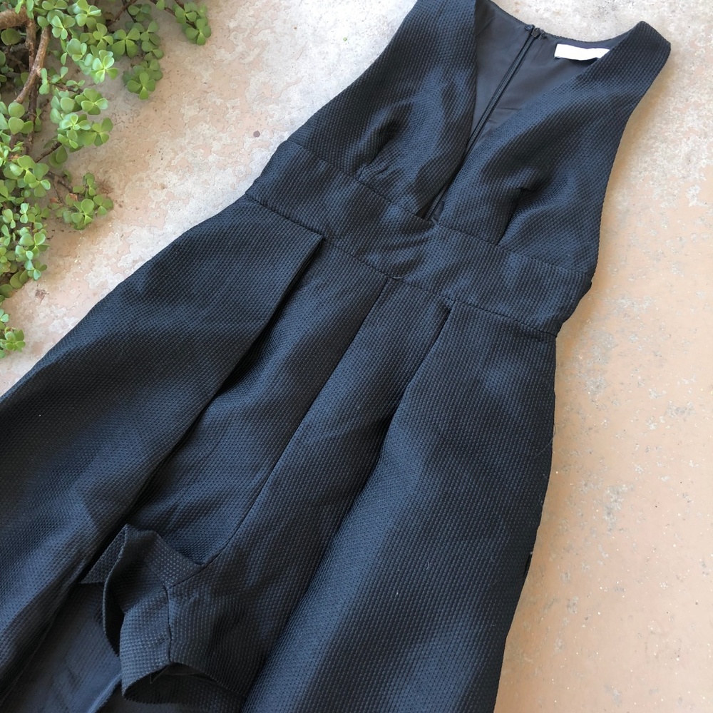 White Closet Black Plunge V Romper Maxi Dress - Picture 2 of 6